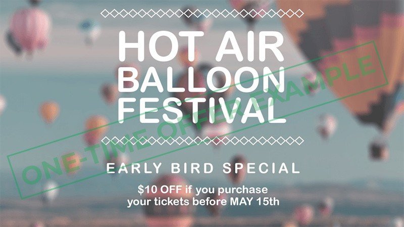 One Time Offer - Hot Air Balloon Promotion